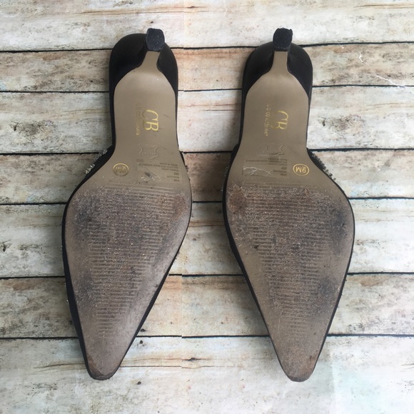 SZ 9 Bedazzled Heeled Mules - Picture 4 of 5